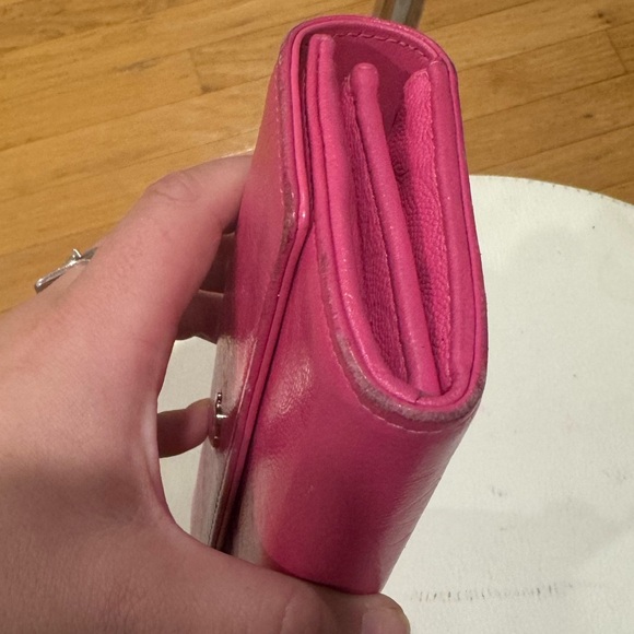 Auth CHANEL camellia Barbie pink long wallet - Picture 3 of 7